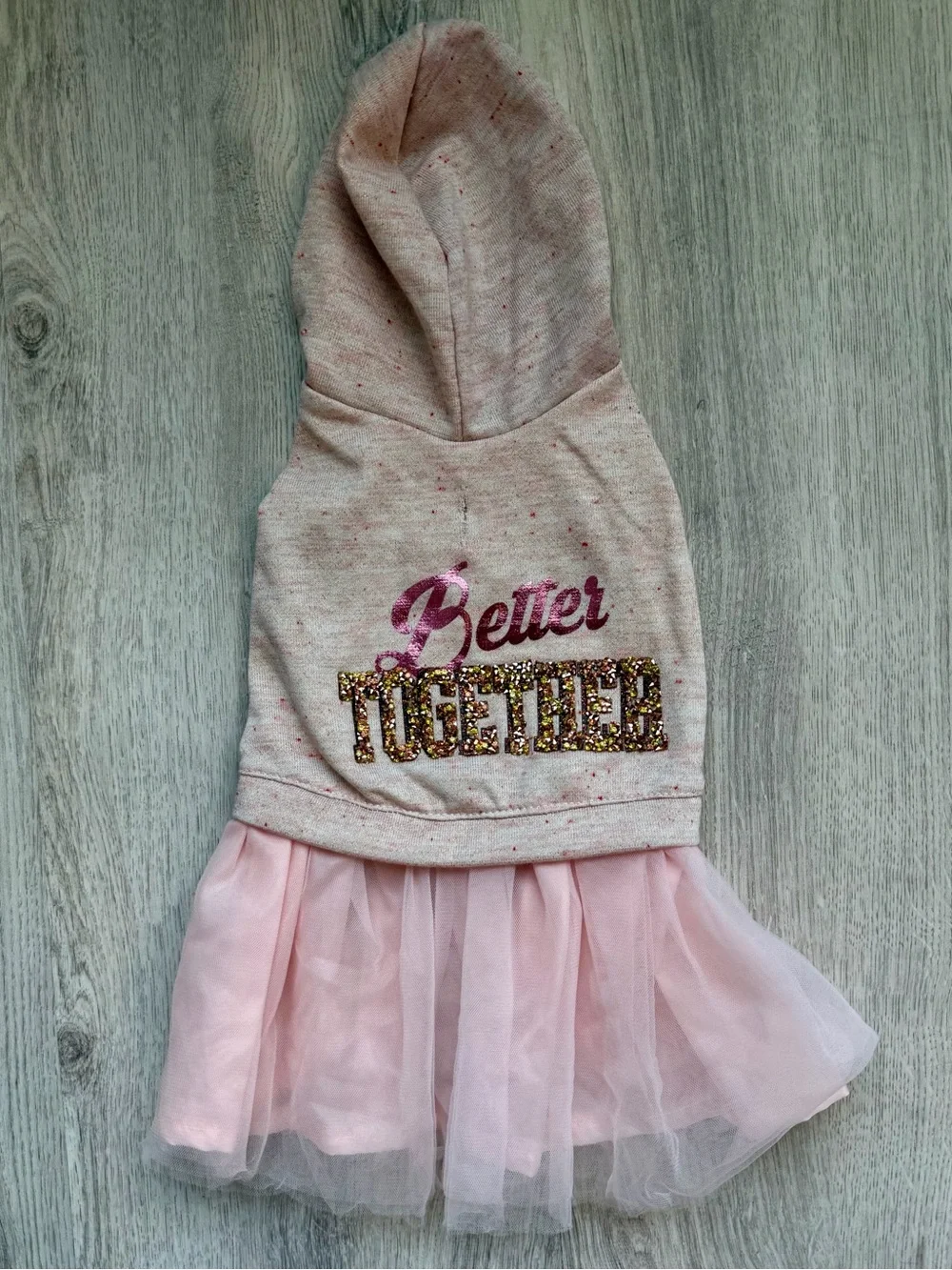 Better Together - Pink Hooded Tulle Dress for Pets/Small Puppy Dogs - size XS